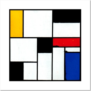 Mondrian Inspired Geometric Abstract Acrylic Painting II Posters and Art